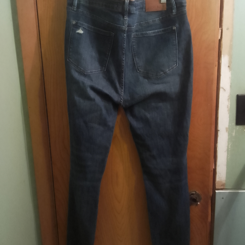 Distressed Dark Blue‎ Judy Blue High Rise Skinny Fit Jeans Size 15/32 - Picture 15 of 16